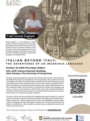 [Oct 22] ITALIAN BEYOND ITALY:THE ADVENTURES OF AN INGENIOUS LANGUAGE
