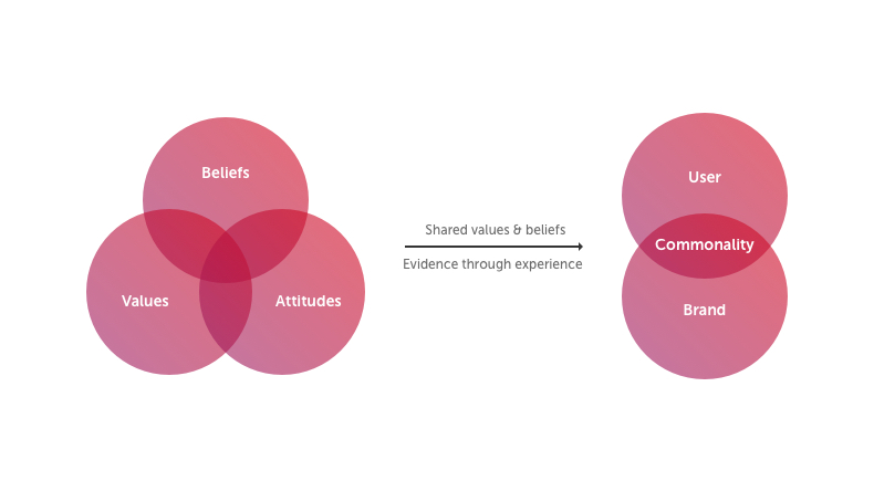 Diagram showing shared values and beliefs