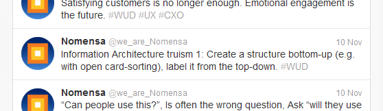 Twitter screenshot showing the first IA truism.