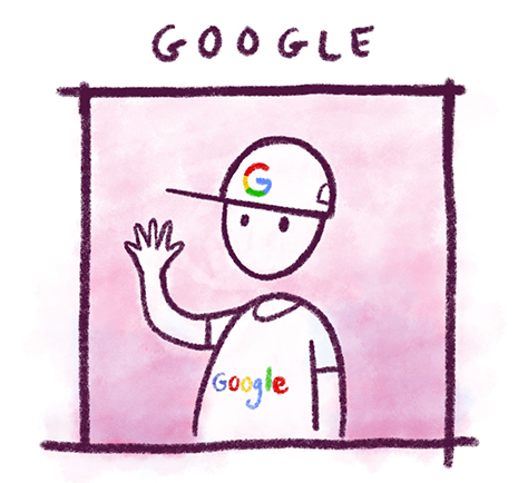 Illustration showing Google as a user
