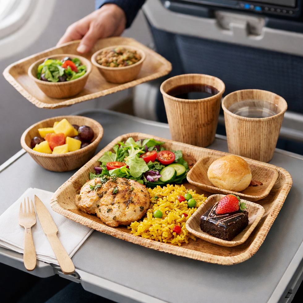 Areca Leaf Plates for Airline Catering: A Sustainable Alternative