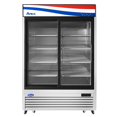 MCF8709GR Bottom Mount (2) Two Sliding Doors Refrigerator Restaurant