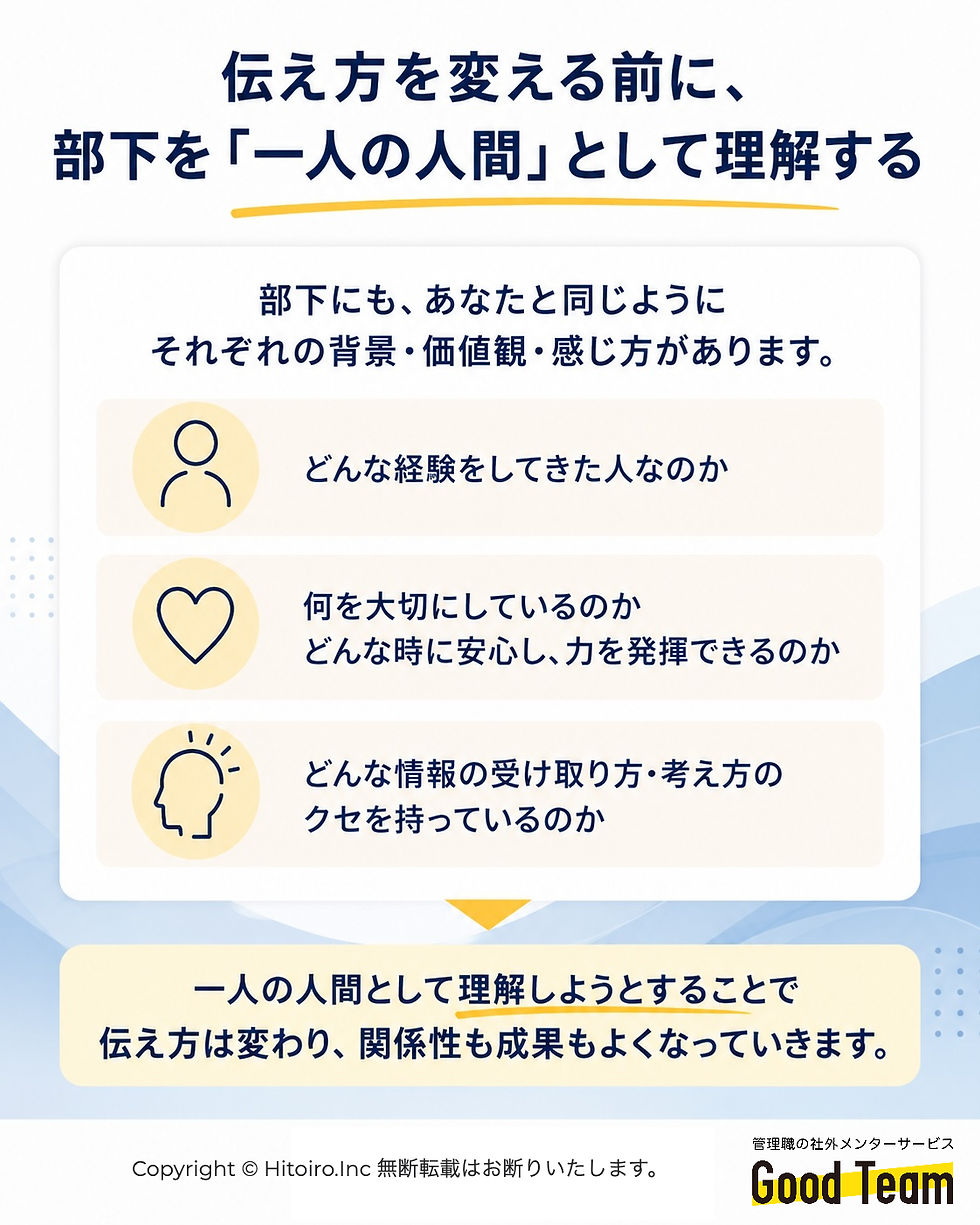部下が理解しやすい伝え方_一人の人間として理解する