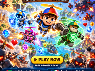 Smart Propeller AI Squad 3D game with intelligent propeller-powered AI teammates fighting enemies in a 3D action adventure.