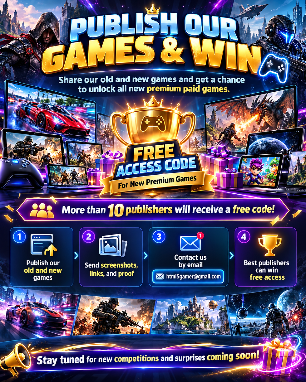 Publish Our Games and Win Free Access to All New Premium Games