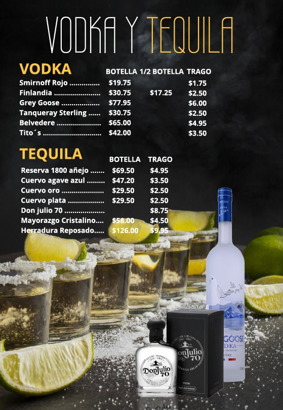 Menú Bar Marhaba Club Árabe Salvadoreño