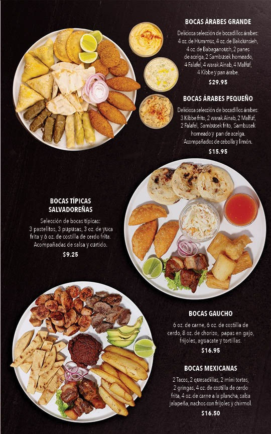 Menú Club Árabe Salvadoreño