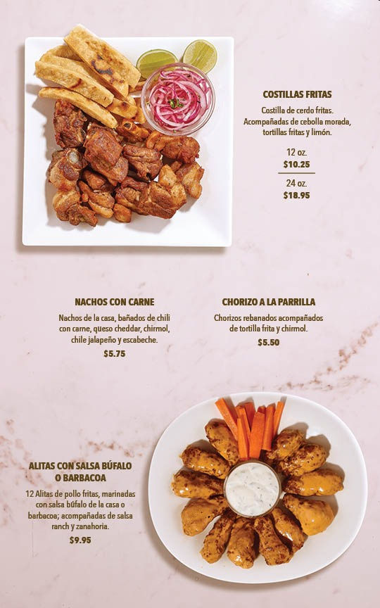 Menú Club Árabe Salvadoreño