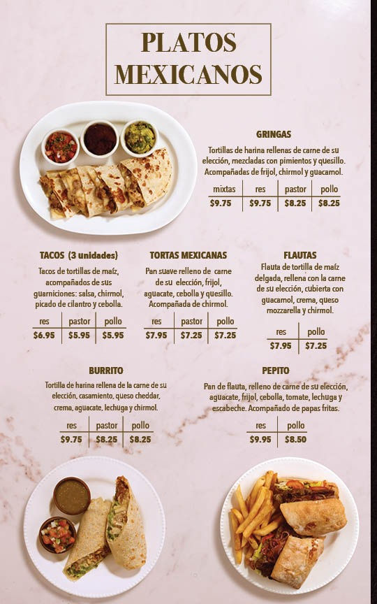 Menú Club Árabe Salvadoreño