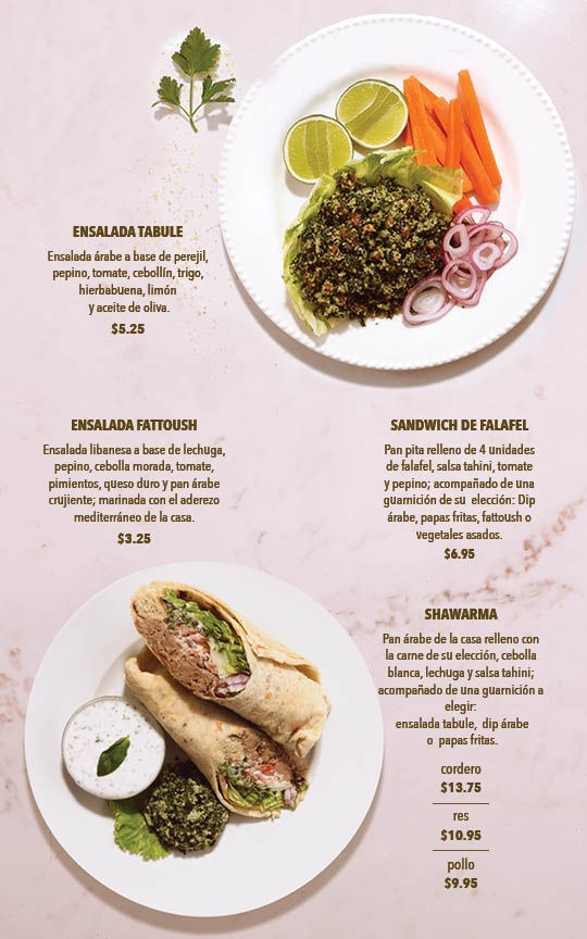 Menú Club Árabe Salvadoreño