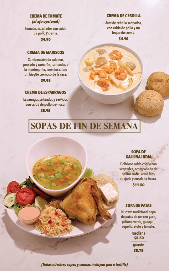 Menú Club Árabe Salvadoreño