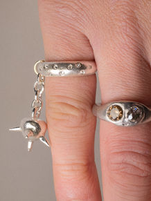 silver rings with gemstones - Gemball Ring and Happy Ring - Paul Pichler Schmuck, Wien