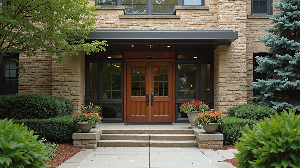 Eye-level view of Cold Spring Library's inviting entrance
