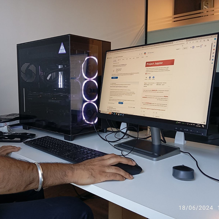 Akhar’s first NVIDIA RTX workstation used for early AI experiments, model training, and language infrastructure development.