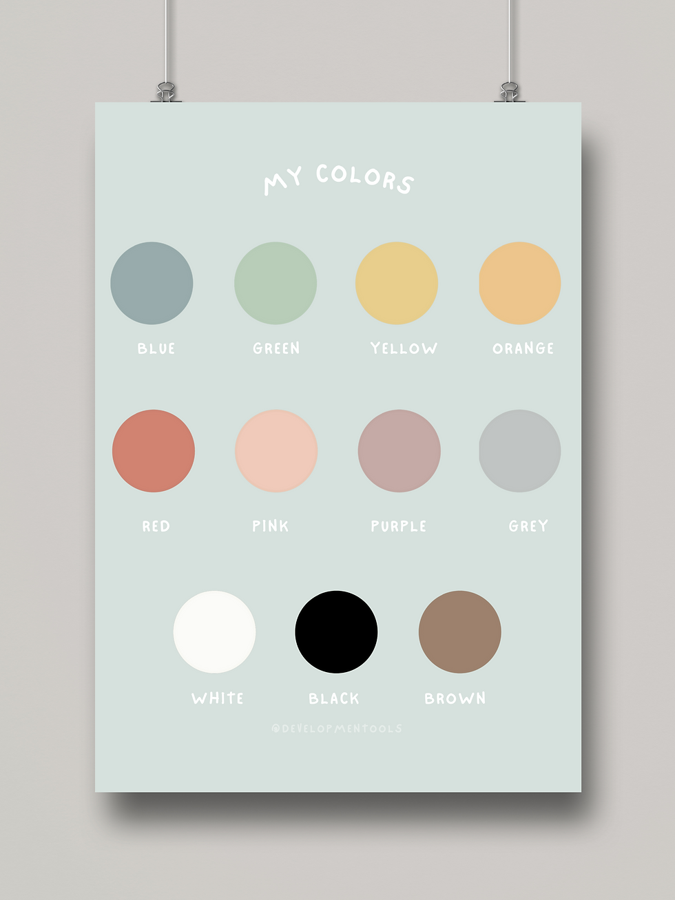 Thumbnail: Primary Print Set of 3 | Light Blue| Instant Download