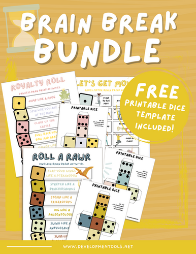 *BUNDLE* Brain Breaks Roll-A-Dice Gross Motor Activities | Developmentools