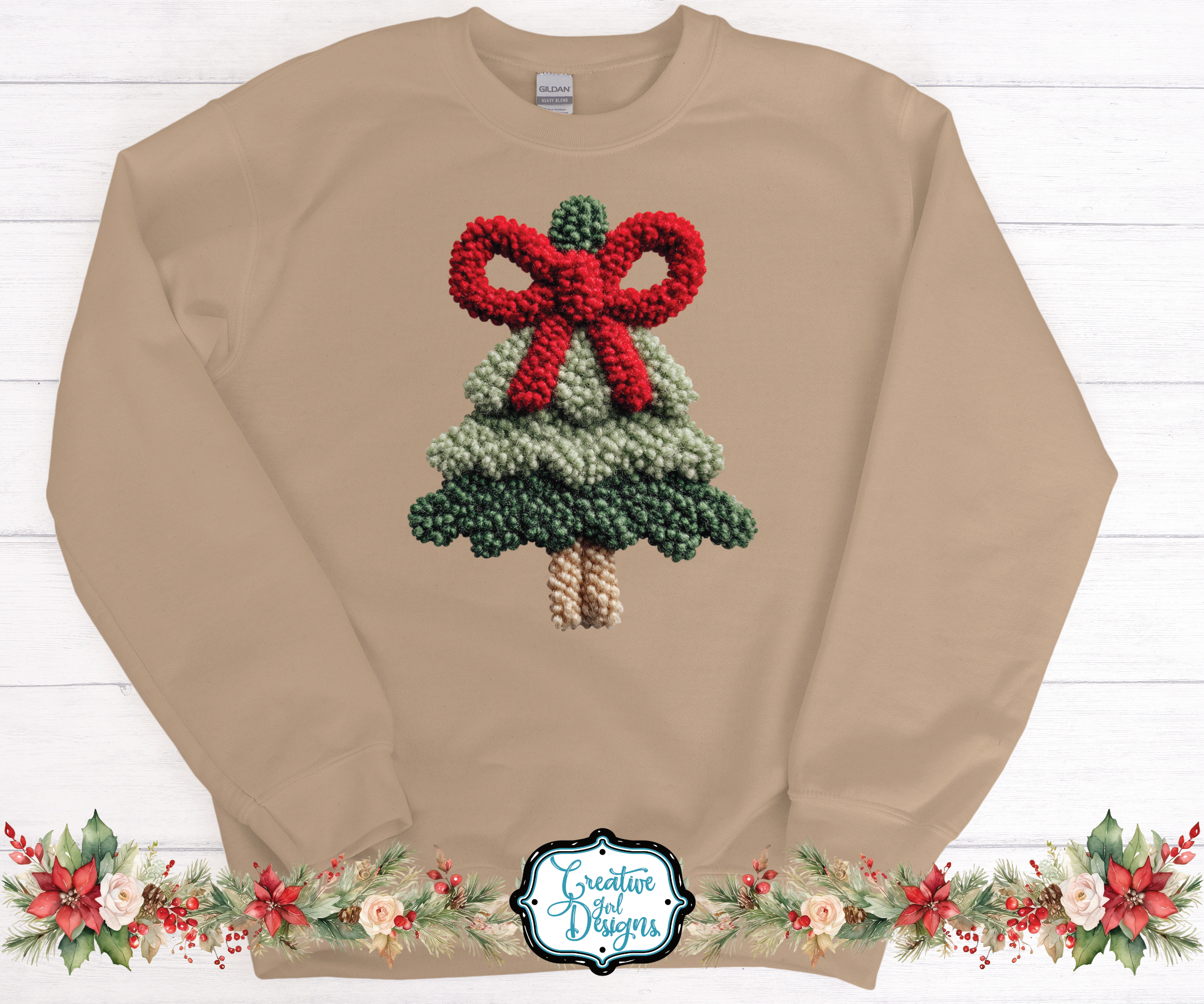 Faux Yarn Patchwork Christmas Tree