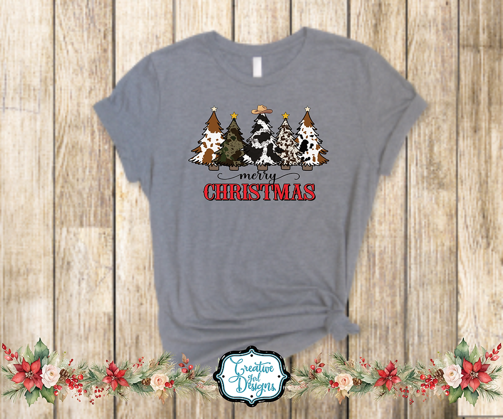 Merry Christmas Western Trees