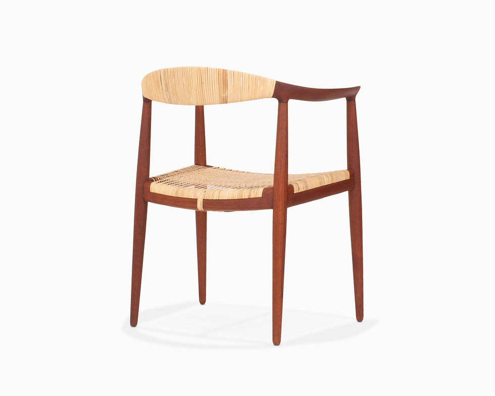 Thumbnail: Vintage Danish Modern Teak and Cane JH-501 Armchair by Hans Wegner