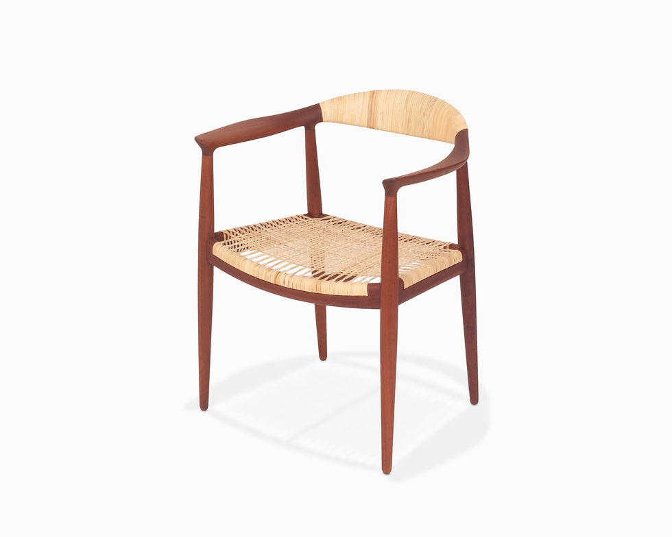 Thumbnail: Vintage Danish Modern Teak and Cane JH-501 Armchair by Hans Wegner