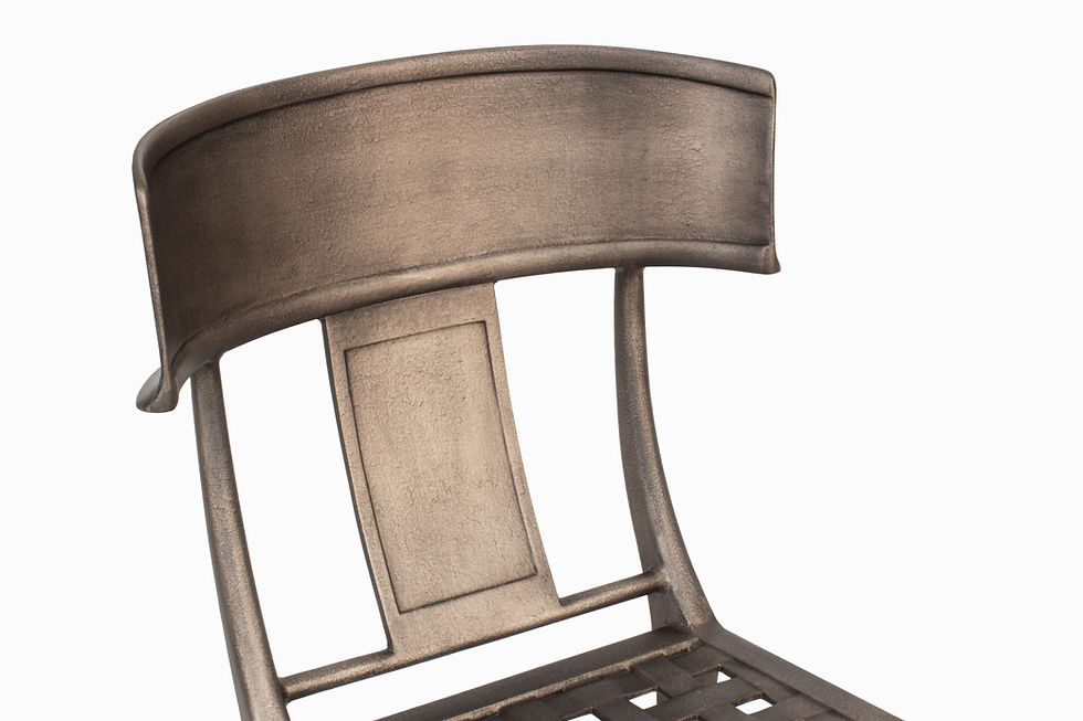 Thumbnail: Set of 6 Metal Klismos Style "Garden" Chairs by Michael Taylor
