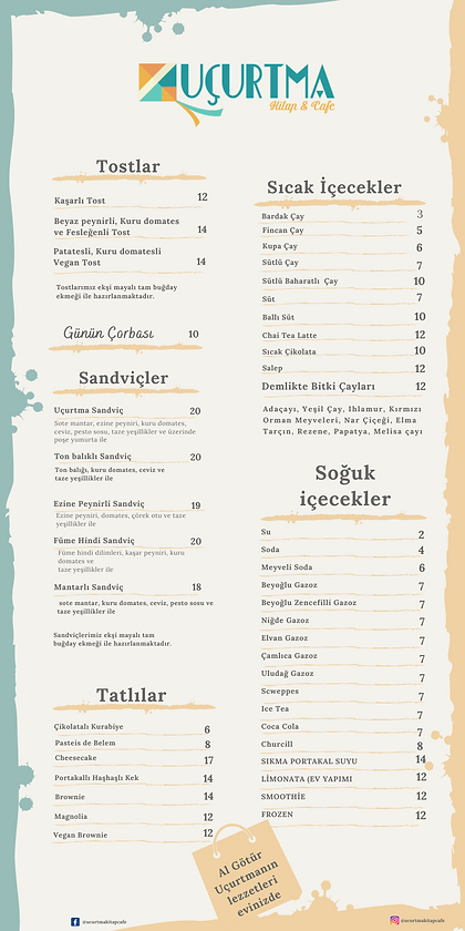 menu ucurtma kitap cafe