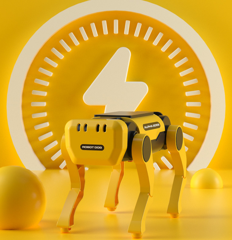 Solar-powered electric mechanical dog