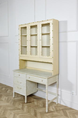 Vintage Thomasville Allegro Faux Bamboo Desk and Hutch | Rail + Stile