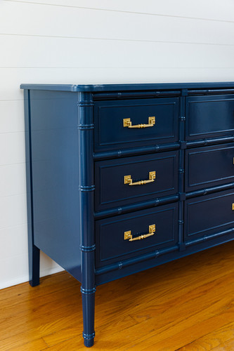 Vintage Henry Link Bali Hai Faux Bamboo 9 Drawer Dresser | Rail +