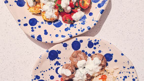 Koftas / Halloumi with Tomato & Mint Salad and Yoghurt Dressing