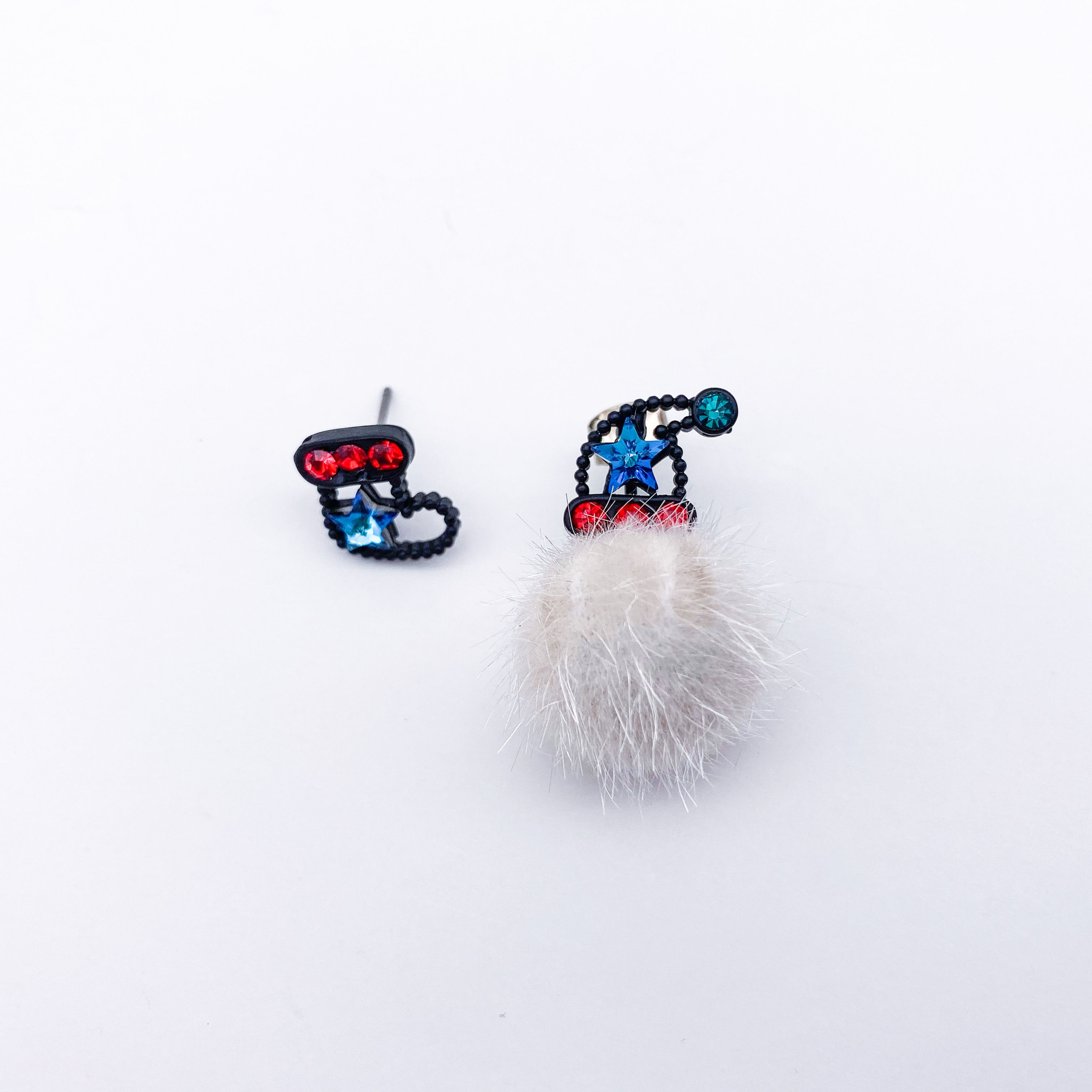 Christmas socks and hat pom pom earrings