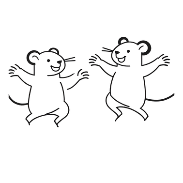 cartoon mice hi fiving
