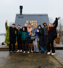 Visitors of Warm Hearts Floating Sauna