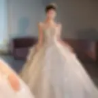 Thumbnail: 2024 Long Sleeve Beading Wedding Dress  Square Collar Luxury Sweep Train Winter