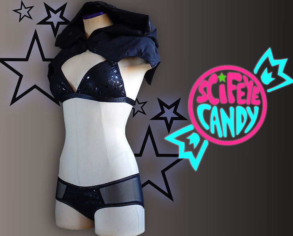 Thumbnail: Black Candy Stars Lingerie Set