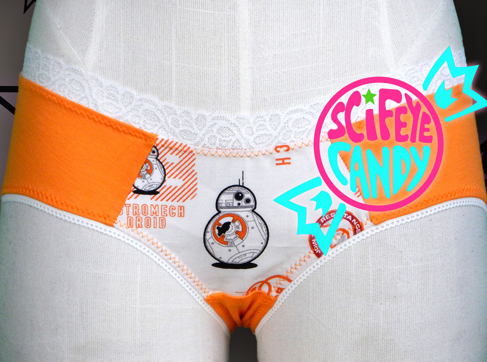 Orange Space Droid Panties by SciFeyeCandy