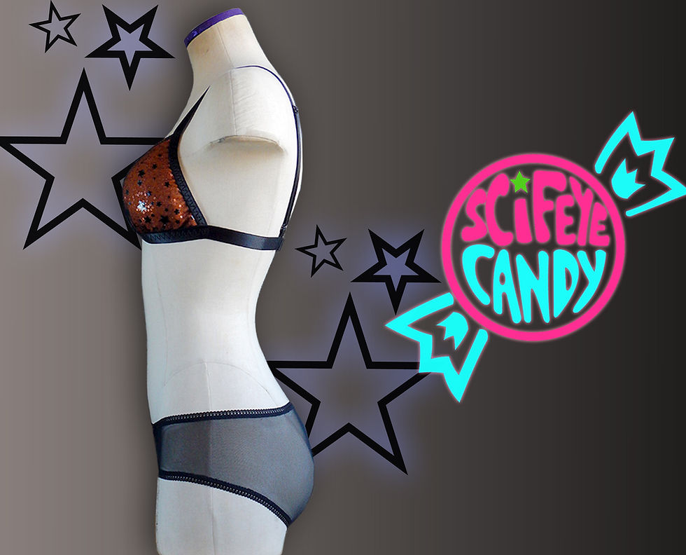 Thumbnail: Orange Candy Stars Lingerie Set