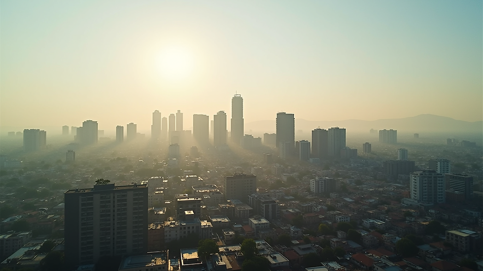 Eye-level view of Nairobi city skyline with financial district buildings