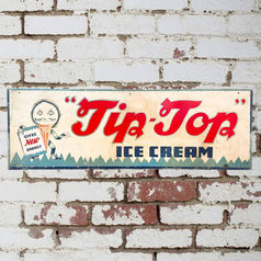 Tip Top Ice Cream Tin Sign Featuring Daisy