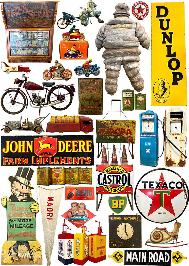 Enamel signs, collectable advertising, petrol bowsers, vintage toys