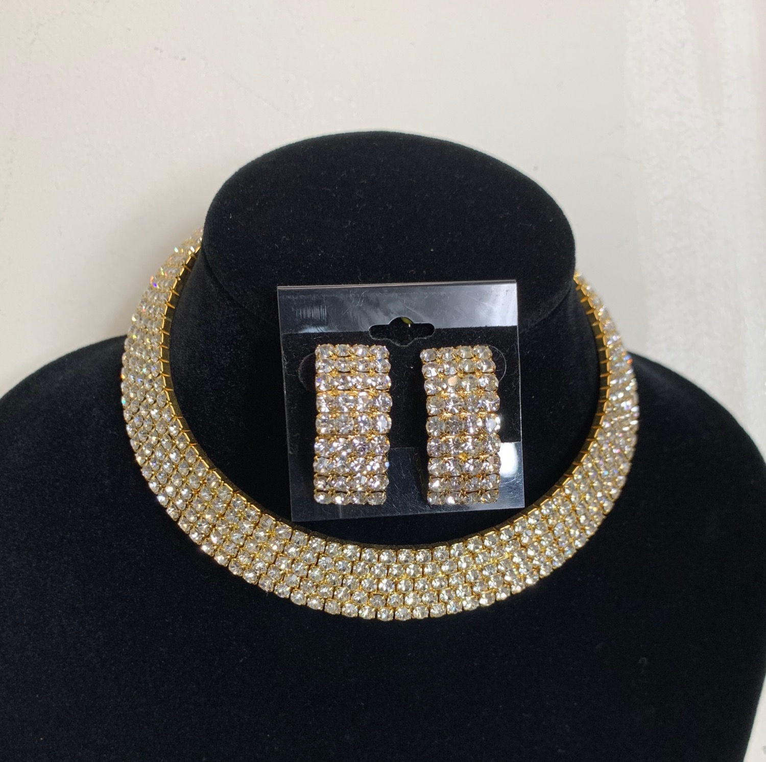 Gold Rhinestone Choker 
