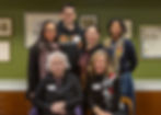 From left to right: Back row: Helen Rhim '93, Patrick Smith '12, Jocelyn Anker '87 and Ronah Harris '95. Bottom Row: Alice Stern '76 and Liz Baer '82.
