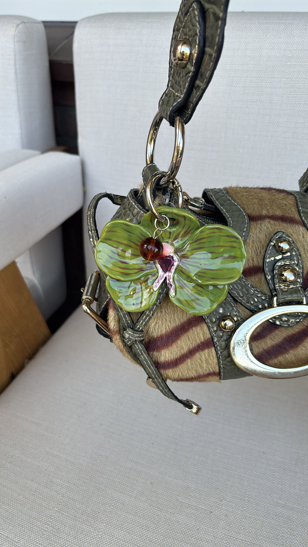 Olive Orchid Bagcharm