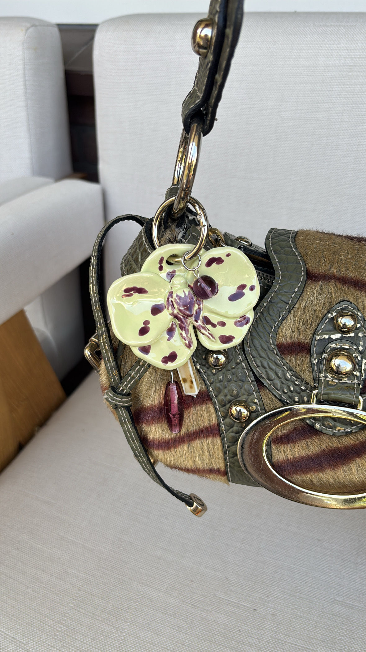 Lime spotted Orchid Bagcharm