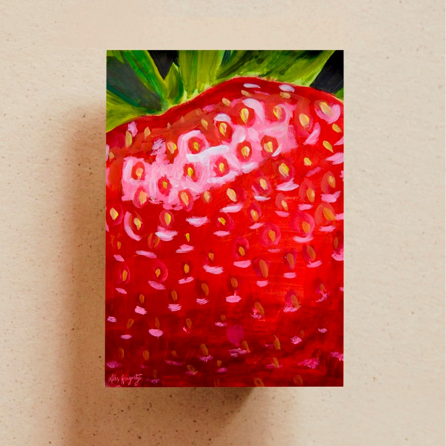 Juicy Strawberry Art Print