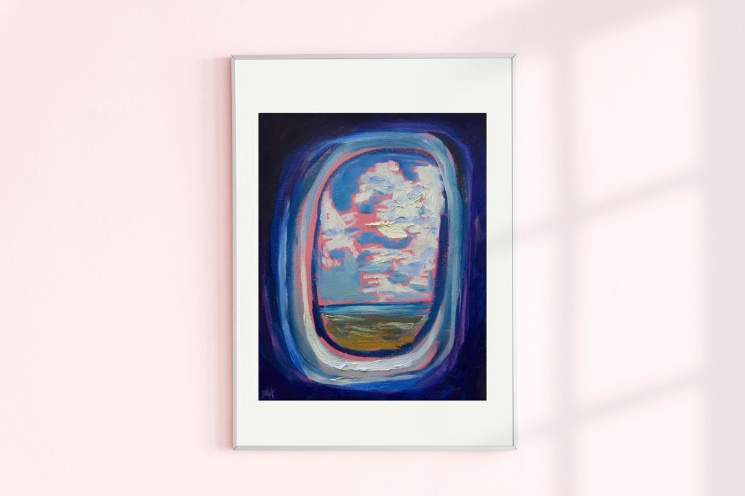 Airplane Window Original Painting