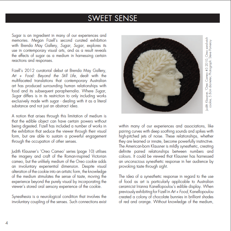 Sweet Sense: catalogue essay