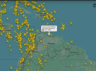 Flight Tracker Showing Planes Avoiding Venezuelan Airspace