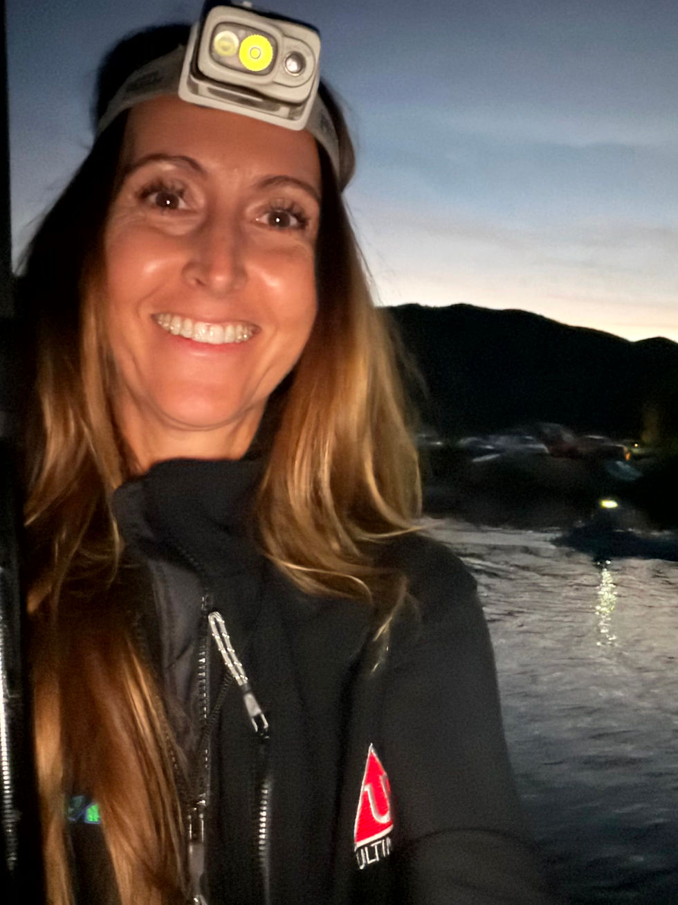 Chelsea Valach at Whiskeytown Lake at dawn on Sunday, August 16