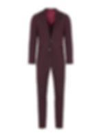 Ghost mannequin image of a dark red suit from Pakkend Amsterdam